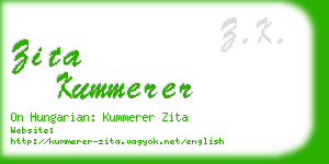 zita kummerer business card